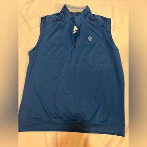 Blue Sleeveless Zip-Up Top